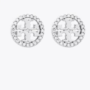 NWOT Tory burch logo earrings never used